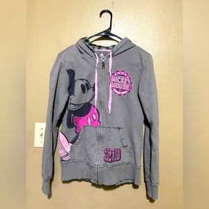 Disney park Mickey Mouse sweatshirt with hoodie medium size gray color